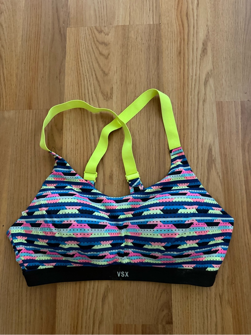 VSX Neon Strappy Sports Bra - Multi Neon Print 36C